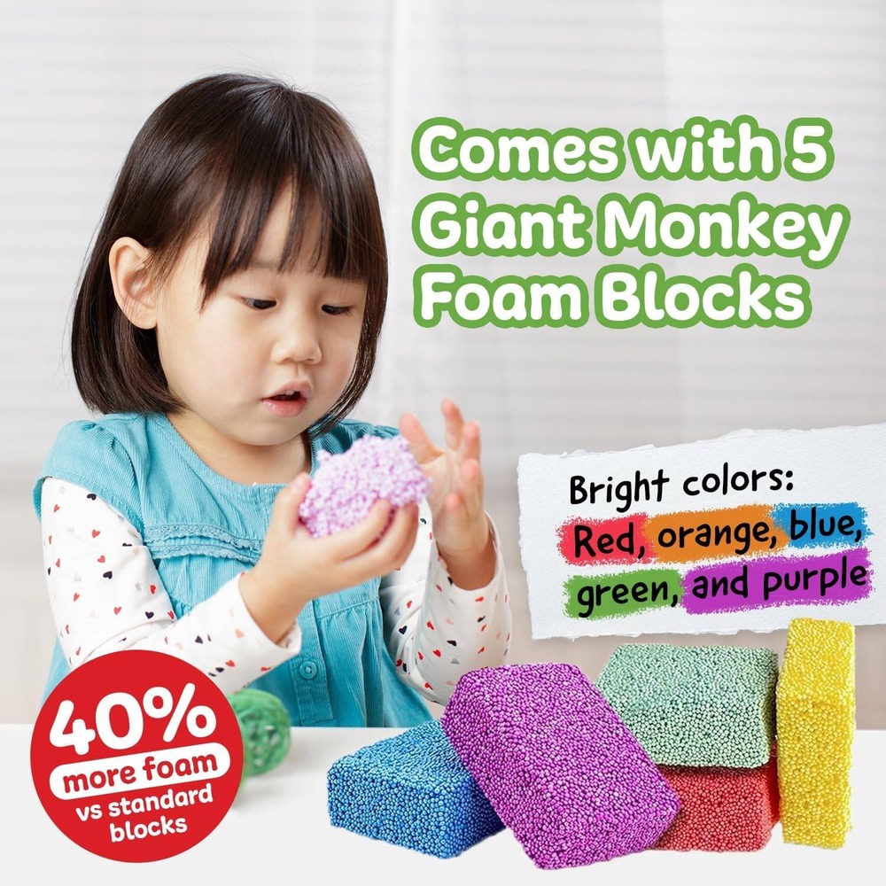 Impresa Monkey Foam 5 Giant Blocks Party Pack Non-Toxic No Mess Sensory Toy 2PK - Picture 8 of 8